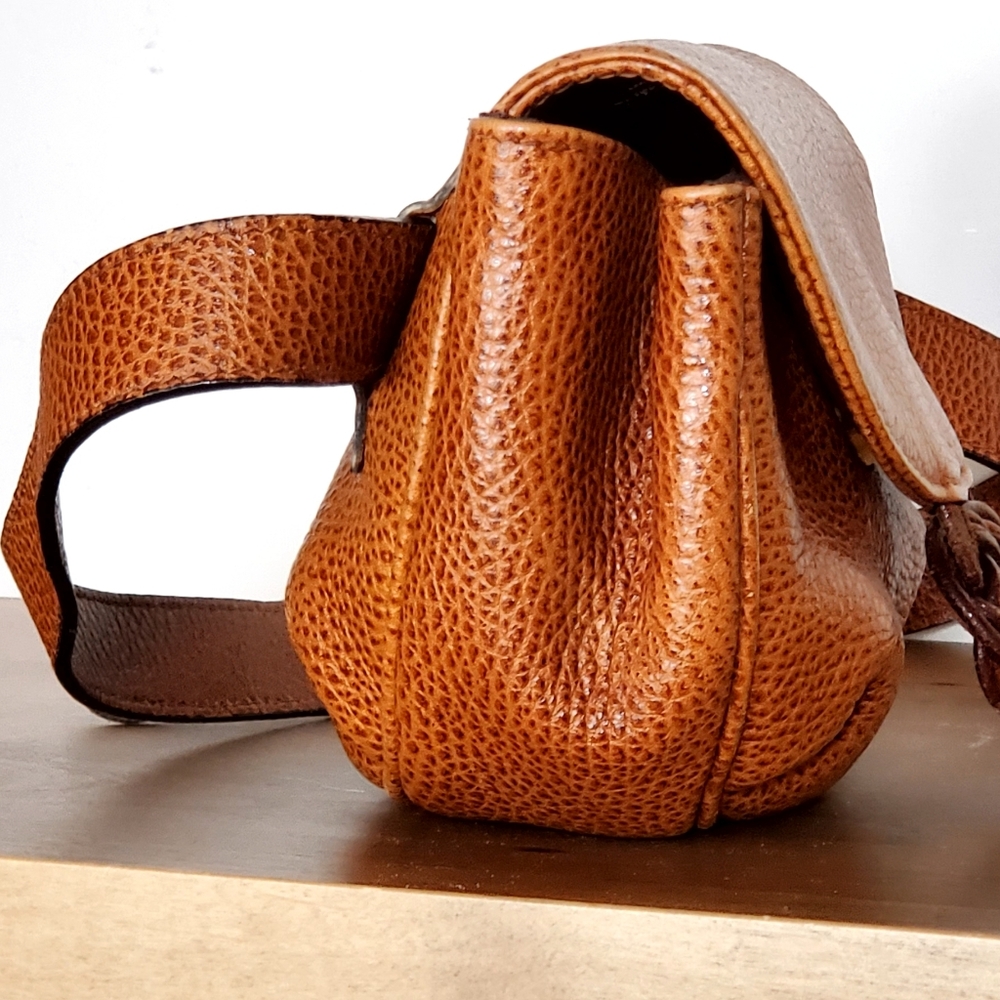 Desmo Italy Luxurious Leather Waist Belt Bag, Textured  British Brown Vtg, EUC - Picture 9 of 16